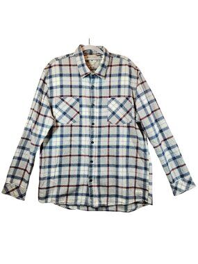 Quiksilver Modern Fit Plaid Flannel Shirt Mens XXL Gray Blue grey office casual